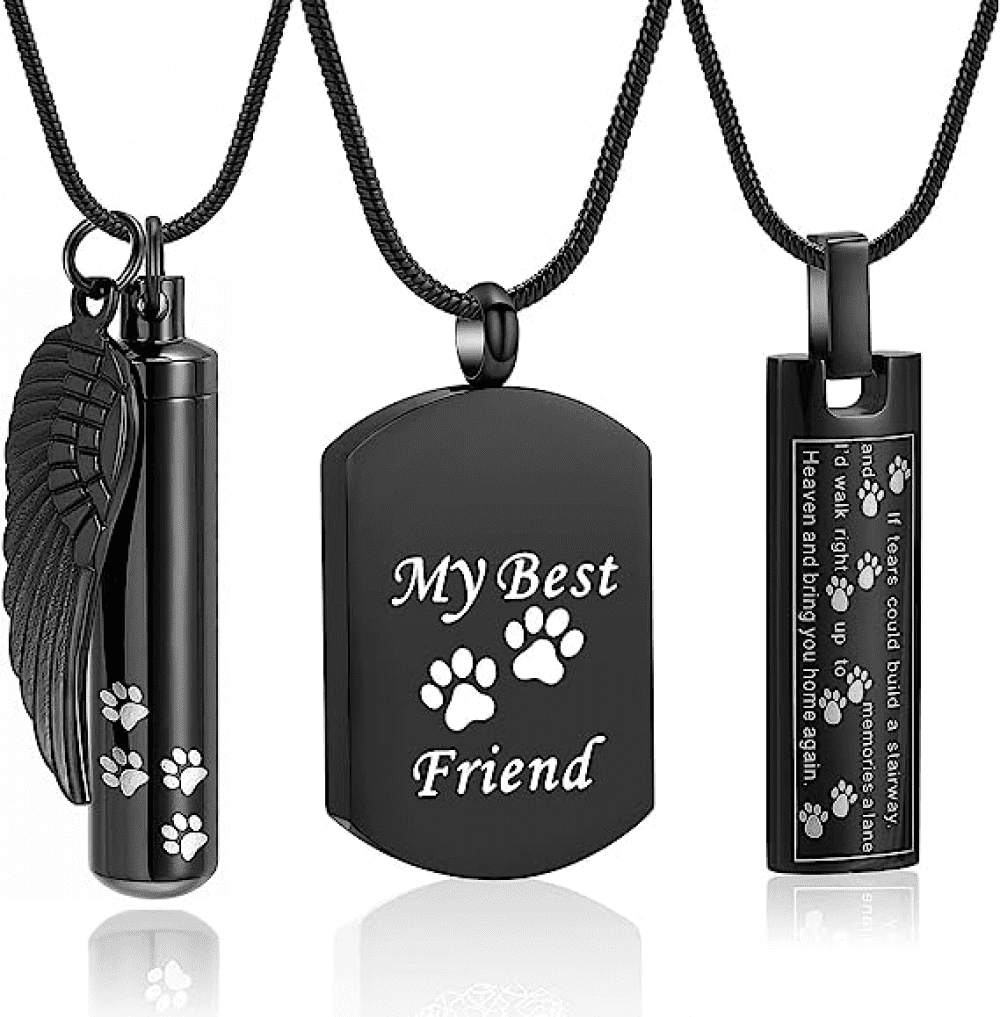 3 Pack Paw Print Urn Necklace for Ashes Urn Necklace Cremation Jewelry ...