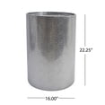 thumbnail image 5 of JERFIT Industrial Round End Table, Hammered Metal Side Table for Living Room, Small Accent Table with Iron Frame, No Assembly Required, Silver Finish, 5 of 7