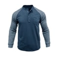 thumbnail image 3 of JTieacloth Classic Collared Shirt with Pocket Mens 2 Pack Cotton T Shirt Crew Neck Long Sleeve Tee Shirts Hipster Hip Hop Longline Casual Tops Gym Muscle Shirts Blue XXL, 3 of 6