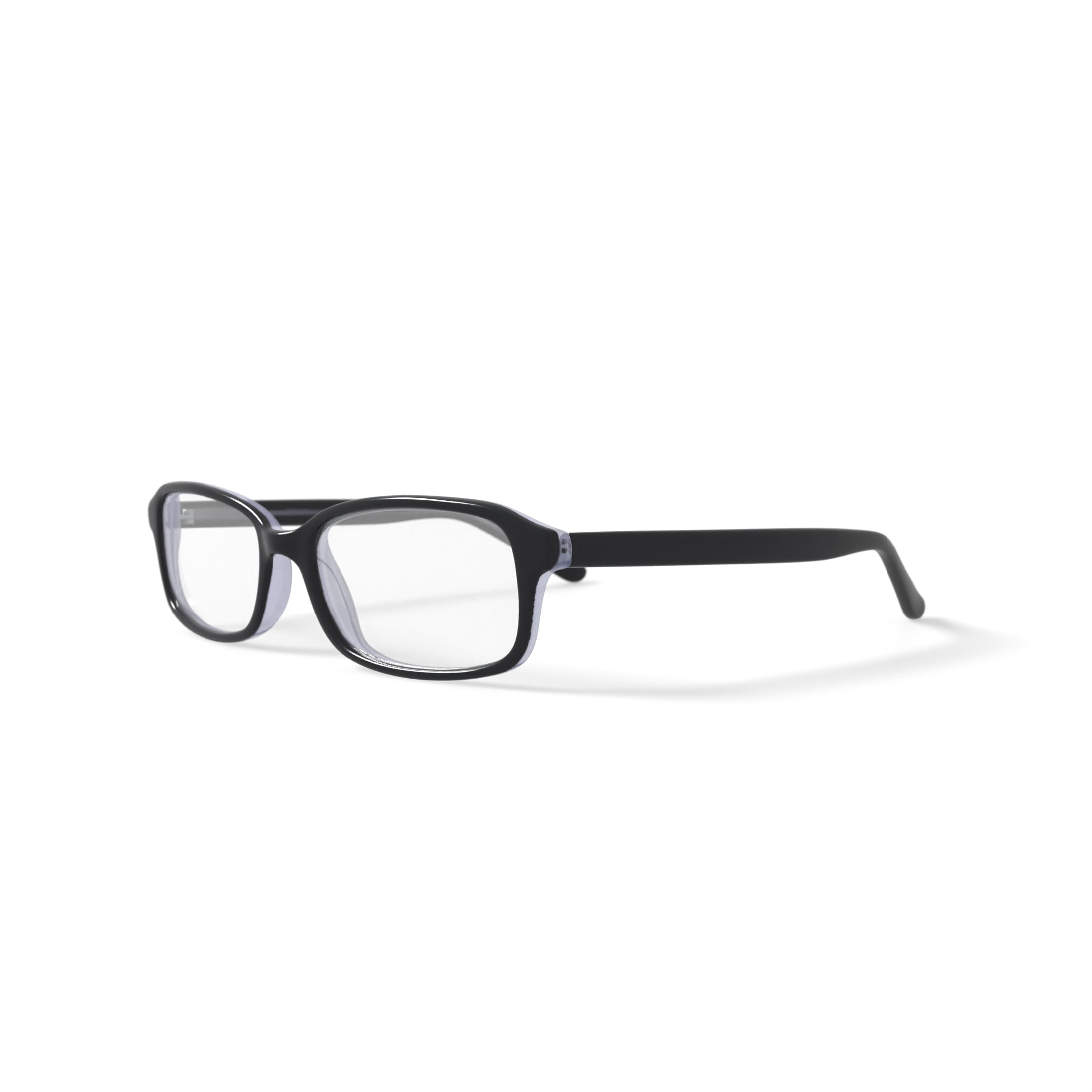 Walmart Mens FM6014 Rectangular Prescription Eyeglasses with Case, Black/Crystal