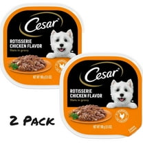 ( 2 Pack ) Cesar Fillets in Gravy Rotisserie Chicken Wet Dog Food, 3.5 oz Tray