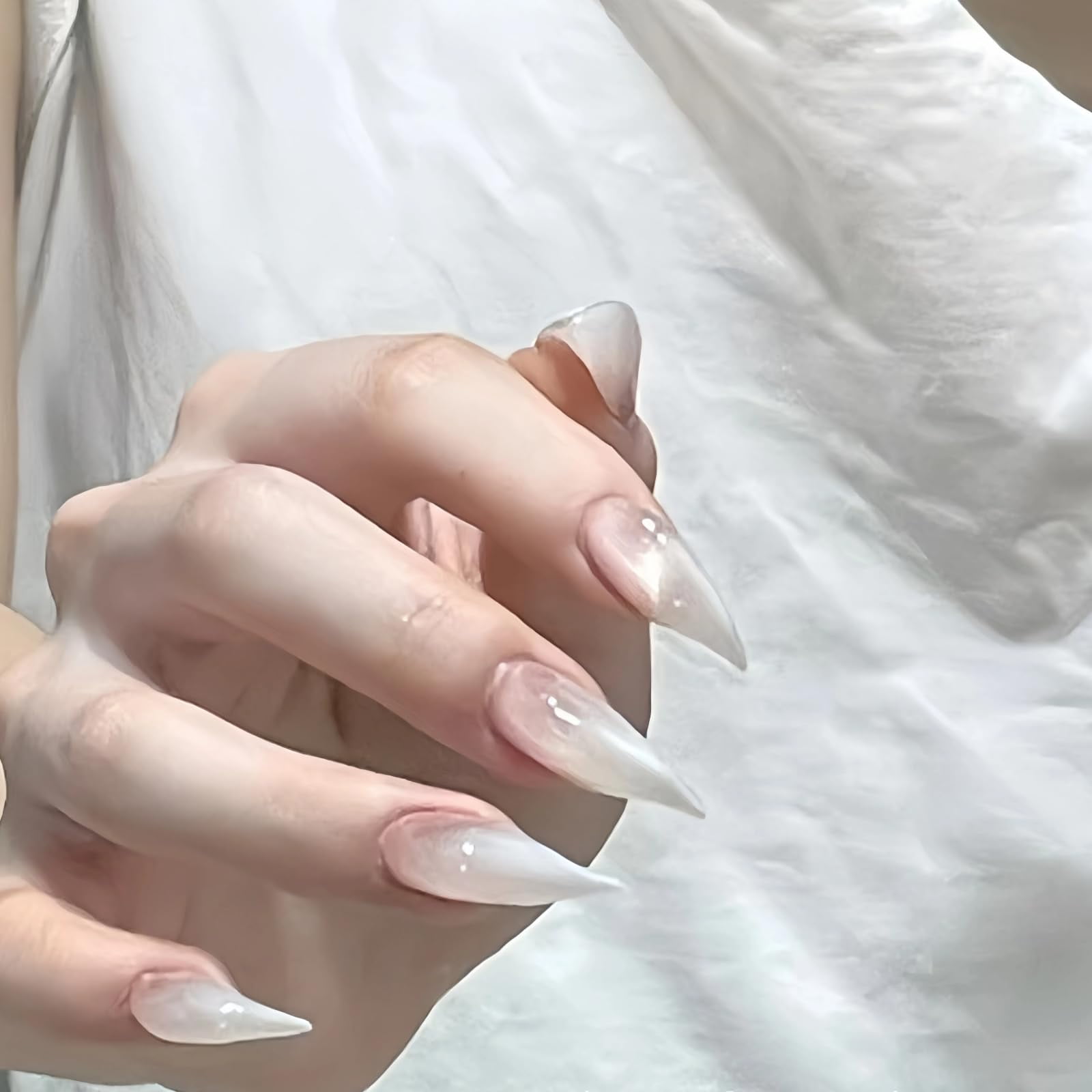 Halloween Press Claw on Nails  Long Short Medium Curved Stiletto Handmade Gothic Design Horror Vampire False Nails Dragon Cat Claw Press on Nails Glossy Glue on Nail Thick Acrylic False Nails