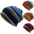 thumbnail image 5 of Korean version Fashion Hedging cap Multifunction Turban hat Casual Hat Stripe Print BLUE, 5 of 8