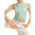 thumbnail image 2 of Coduop Women Sheer Mesh Vest Tops,Sleeveless Cutout Bandage Casual Party Street Crop Tops, 2 of 8