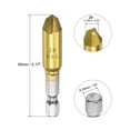 thumbnail image 2 of Unique Bargains #2 1/4' Hex Shank Titanium Coated High Speed Steel Damaged Screw Extractor, 2 of 5