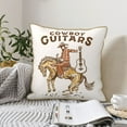 thumbnail image 6 of Haiem Cowboy Rodeo Guitar Print Velvet Soft Solid Decorative Square Throw Pillow Covers Set with Elegant Piping Christmas Cushion Case for Sofa Bedroom Car-16"x16", 6 of 8