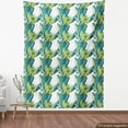 thumbnail image 3 of Ambesonne Tropical Fabric by the Yard Upholstery, Banana Tree Exotic Fruits, 10 Yards, Yellow Pale Petrol Blue, 3 of 4