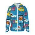thumbnail image 1 of Fotbe Transportations With Cute Animals Chaqueta con Protección Solar UPF 50+ para Hombre y Mujer, Camisa con Capucha y Bolsillos-XX-Large, 1 of 7