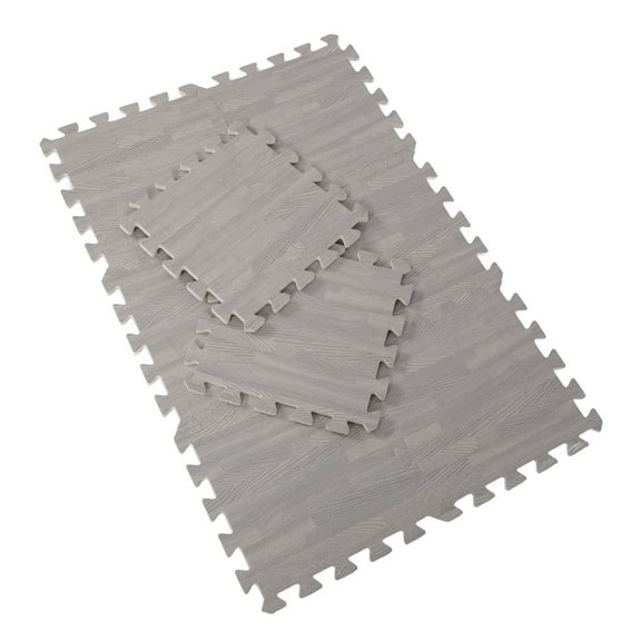 ELAYARD 8Pcs Soft Grey Puzzle Foam Mats for Home Gym Equipment with Easy Assembly