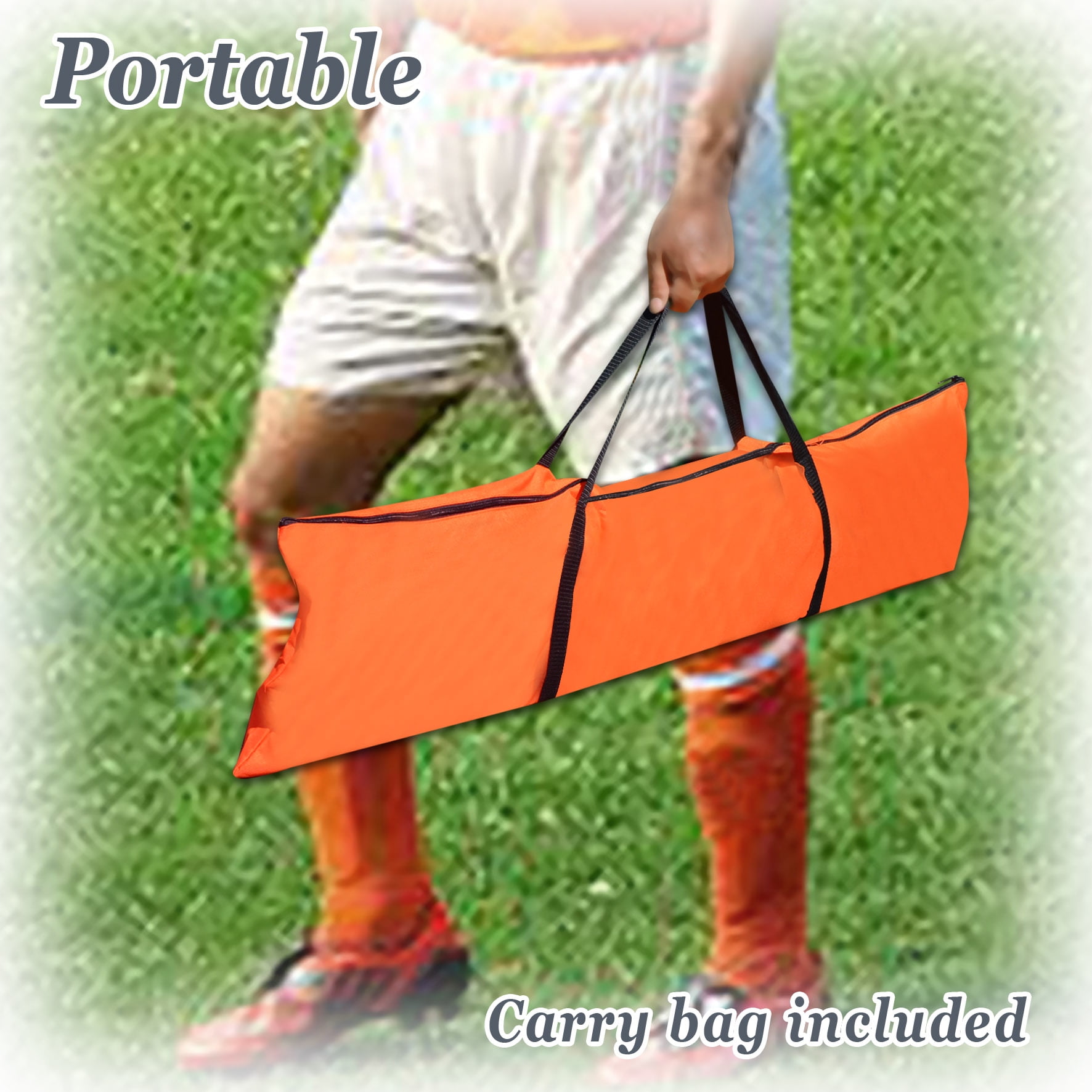 Sunrise 12'x6' Portable Soccer Goal with Net, Sport Training Set with Carry bag, Red and Black