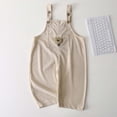 thumbnail image 3 of Pandaie Infant Baby Boy Girl Corduroy Overalls Romper Adjustable Button Suspender Pants Outfit Cute Bear Embroidery Clothes Beige,18-24 Months, 3 of 4