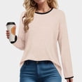 thumbnail image 5 of Towmus Womens Long Sleeve Shirts Loose Fit Crew Neck Trend Fall and Winter Clothes Going Out Basics Tees, 5 of 6