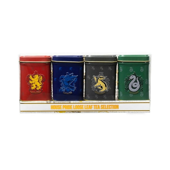 New English Teas Hogwarts House Crests Tea Tin Set Loose Leaf Tea Blends 4 Pack