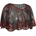thumbnail image 6 of Women's Mesh Cape Bolero Capelet Shawl 1920s Deco Evening Flapper Cover Up Dress, 6 of 6