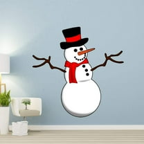 VWAQ Snowman Wall Decal Christmas Holiday Decorations Xmas Vinyl Sticker - HOL3