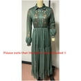 thumbnail image 5 of ZOELNIC Women's Ethnic Retro Floral Maxi Dress Long Sleeve Boho Pleated Party Shirt Dress with Buttons(NO Belt), 3XL, 5 of 5
