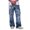 Blue, variant on Relaxed Fit Cargo Pants For Men Tie‑Dye Print Wide Leg Long Trousers Elastic Drawstring Waist Casual Work Pants
