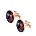 thumbnail image 2 of Galactic Space Elegant Stainless Steel Cufflink Set for Formal Attire -for Weddings and Events, 2 of 6