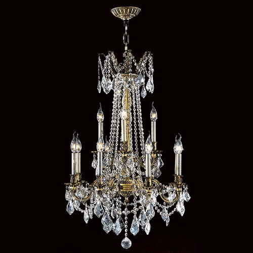 Windsor Collection 12 Light Antique Bronze Finish and Clear Crystal Cast Brass Chandelier 24" D x 36" H Two 2 Tier Large