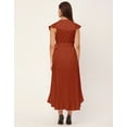 thumbnail image 4 of Moomaya Sleeveless V Neck Wrap Solid Rayon Dress - Women's Stylish Wrap Dress, 4 of 9