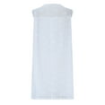 thumbnail image 5 of ITSAME Women's Mini Dress, Sleeveless Cotton Linen Lace Hollow Up Summer Casual Beach Flare Dresses White M, 5 of 7