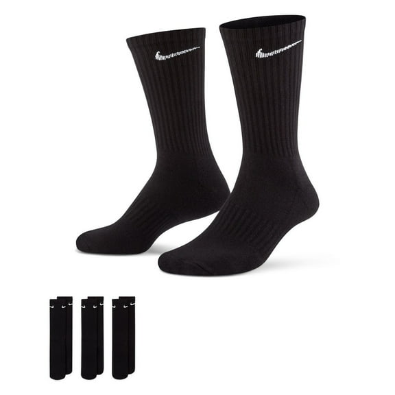 Men's Nike 3-pack Everyday Cushion Crew Training Socks Color: Black Size: 8-12