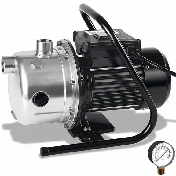 LANCHEZ 1.2 HP Stainless Steel Shallow Well Pump 115V 2100 GPH Water Booster Jet Pump