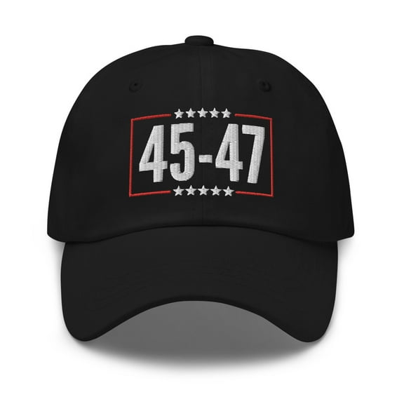 Trump 45 47 President hat, Embroidered Dad hat, Trump 2024 hat, MAGA cap, Trump (Black)