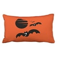 thumbnail image 1 of RYLABLUE Fun Cartoon Happy Halloween Trick Or Treat Bats Orange Polyester 20 x 30 Inch Rectangle Throw Pillow Covers With Hidden Zipper Home Sofa Cushion Decorative Pillowcases, 1 of 1