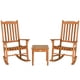 thumbnail image 2 of Costway Juego de 3 Piezas de Mecedora de Eucalipto, Conjunto de Conversación de Dos Sillas de Madera con Mesa de Café, para el Patio Trasero, Porche, Junto a la Piscina, Césped, Acabado Natural, 2 of 3