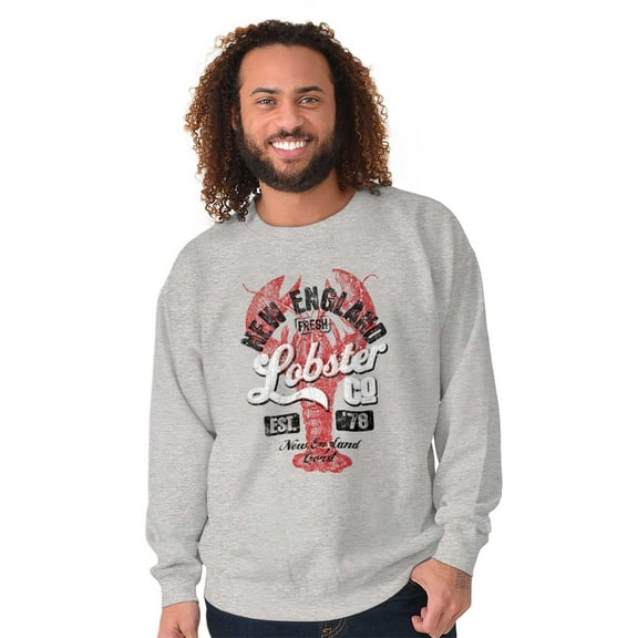 New England Lobster Maine Seafood Sweatshirt for Men or Women Brisco Brands S