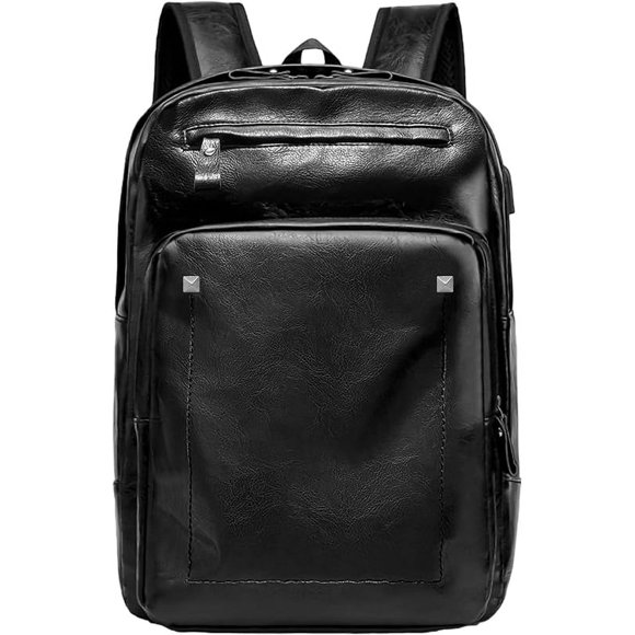 Mochila Antirrobo Bluelander de Cuero Sintético con Puerto USB Negro