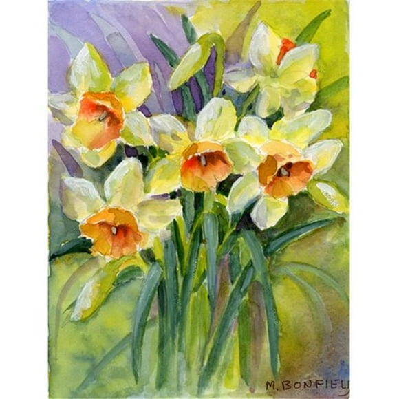 Carolines Treasures BMBO0880CHF Daffodils by Maureen Bonfield Flag Canvas House Size