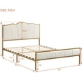 thumbnail image 6 of Queen Size Bed Frame, Modern Upholstered Bed Frame with Tufted Headboard, Golden Metal Platform Bed Frame with Wood Slat Support, Noise Free, No Box Spring Needed,Beige, 6 of 7