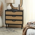 thumbnail image 4 of SAFAVIEH Marigold Contemporary Retro 3 Drawer Chest, White Wash/Silver (31.8 in. W x 16 in. D x 29 in. H), 4 of 14
