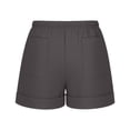 thumbnail image 5 of USNSM Men's Linen Shorts Summer Loose Fit Bermuda Shorts with Pockets Casual Drawstring Elastic Waist Vacation Beach Shorts Gray S, 5 of 7