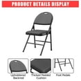 thumbnail image 5 of Senfot Padded Folding Chairs, Soft Cushioned Chairs with Metal Frame, PU Leather Upholstered Foldable Chairs Set, Portable High Back Chairs for Office, Party, Dining Room Black 6pcs, 5 of 6