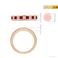 thumbnail image 4 of ANGARA Natural Channel Square Ruby and Diamond Half Eternity Ring in 14K Rose Gold for Women (Size-2.4mm) | July Birthstone, Birthday, Anniversary, Jewelry Gift for Women | Natural Ruby Ring, 4 of 9