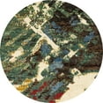 thumbnail image 1 of Ahgly Company Indoor Round Abstract Olive Green Abstract Area Rugs, 6' Round, 1 of 6