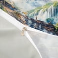 thumbnail image 4 of meiyoeat Waterfall Mountain Dino Bedding for Boys Girls Kids, Natural Prehistoric Wildlife Duvet Cover Full, Green Brown, Grey Reversible, 3-Piece, 1 Duvet Cover and 2 Pillowcases, 4 of 6