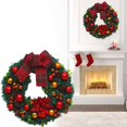 thumbnail image 2 of HCTSHG Artificial Christmas Teardrop Swag, Features Pine Cones, Ribbon Bow, and Pine Needles, Hanging Teardrop Swag for Indoor Outdoor Home Wall and Door Decor, 2 of 4