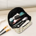 thumbnail image 2 of FORMRS Makeup Bag Travel Cosmetic Organizer for Women Fold Flat Zipper Pouch with Handle, Beige Wildflowers, 2 of 8