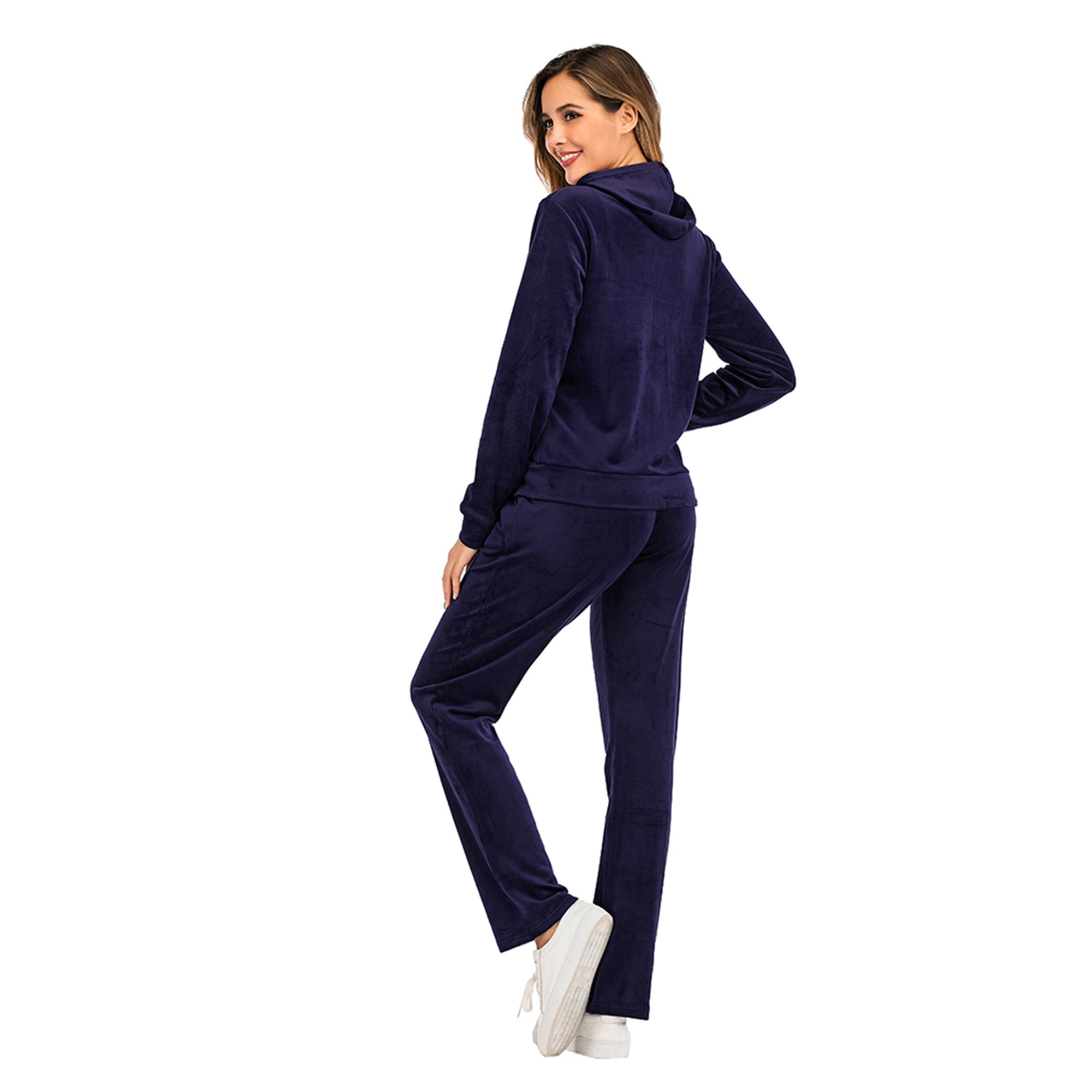 Womens Velour Sweatsuits Sets 2 Piece Tracksuits Outfits Full Zip