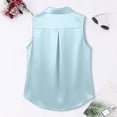 thumbnail image 5 of WERYOUNG Women's Blouses Sleeveless Summer Button Down Collared Shirts For Business Casual Wear Lightweight Breathable Blouse Trendy Tops XL, 5 of 5