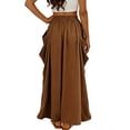 thumbnail image 5 of Jsaierl Women's Casual Cargo Maxi Skirt, Elastic Waist Ruched Long Skirt with Side Pockets, Breathable A-Line Skirt for Streetwear Outdoor Daily Wear, 5 of 6