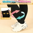 thumbnail image 4 of Hengguang 6 Pairs Plus Size Compression Socks for Women Men, Extra Wide Calf 20-30 mmHg 14.8 Inches, Solid Black Swelling Comfort Socks, 4 of 8