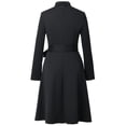 thumbnail image 5 of Afinprain Womens Clergy Long Sleeve A‑Line Dress with Tab Collar Tie Belt Side Buttons, 5 of 7