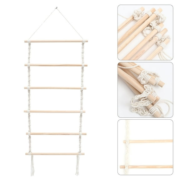 PTOOTP Beige Macrame Hair Clip Organizer Wall Hanging with Cotton Rope, Clip Holder for Easy Storage