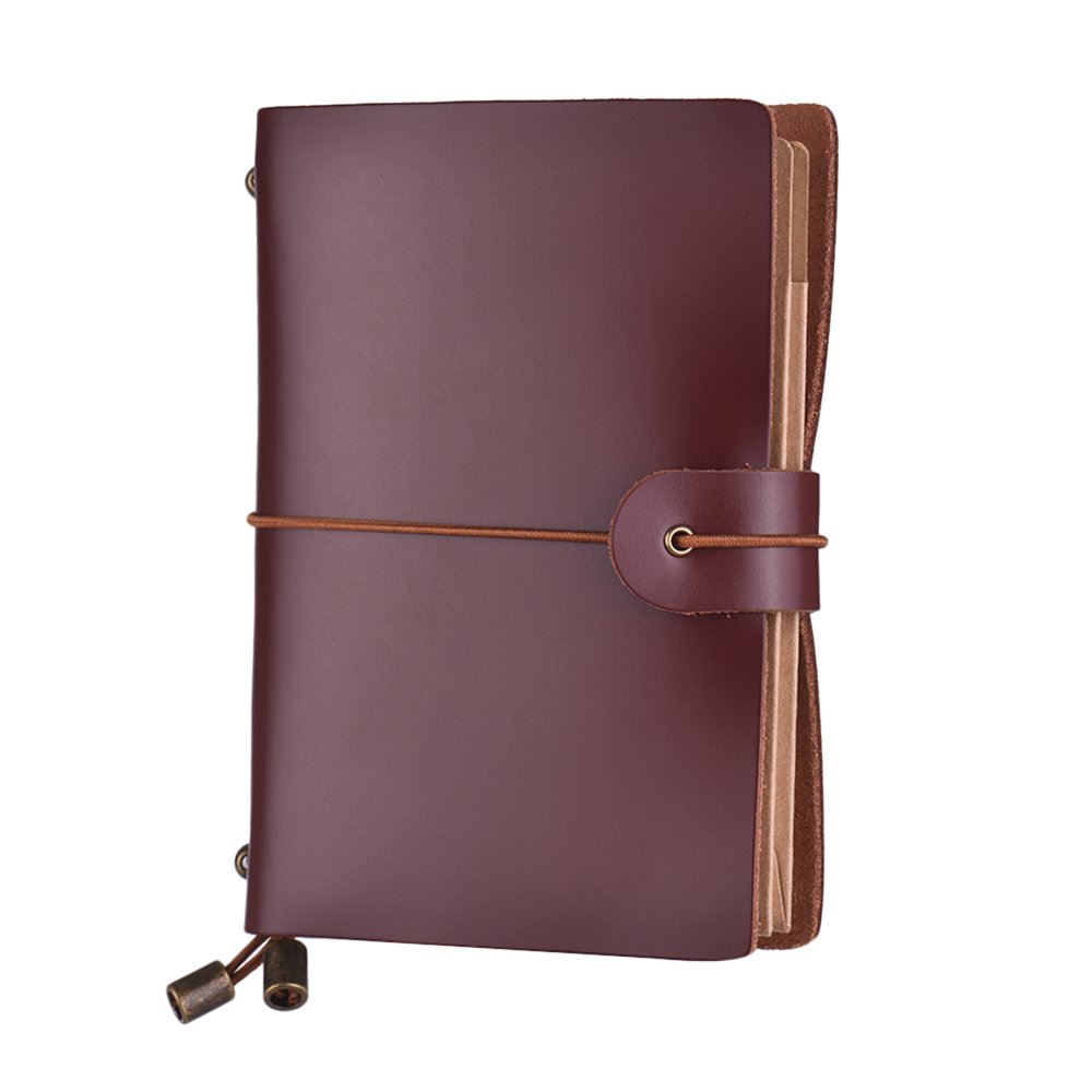 Carevas Leather Soft Cover Refillable Journal Notebook with Elastic