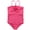 Pink, variant on Girls' One-piece Ruched Rosette Swimsuit